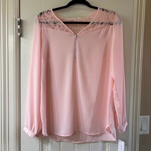 Notations Pink Embellished Long Sleeve Blouse